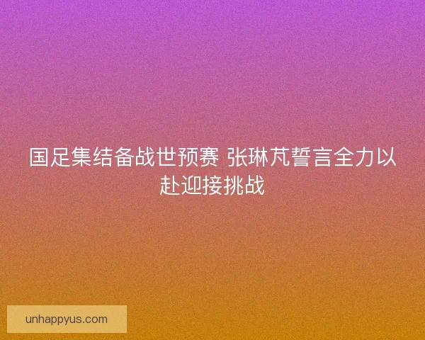 国足集结备战世预赛 张琳芃誓言全力以赴迎接挑战